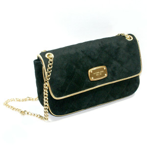 Michael Kors Black & Gold Quilted Evening Bag